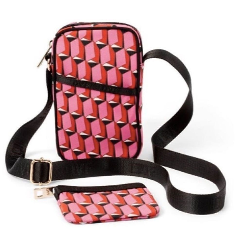DVF (Diane Von Furstenberg) x Target Pink Modern Geo Cellphone Holder-NEW w/tag